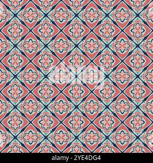 Talavera pattern. Azulejos portugal. Turkish ornament. Moroccan tile mosaic. batik design vector Stock Vector