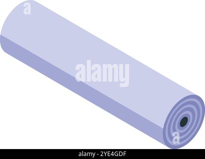 Rolled purple yoga mat represents fitness, promoting a healthy lifestyle through exercise and mindfulness Stock Vector