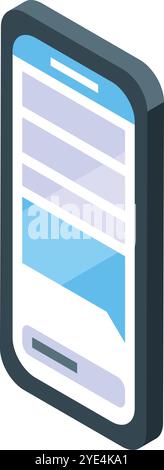 Modern smartphone displaying chat bubbles on screen, representing online communication and messaging Stock Vector