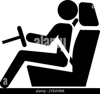 Driver sitting in the driver's seat and driving. Editable vector. Stock Vector