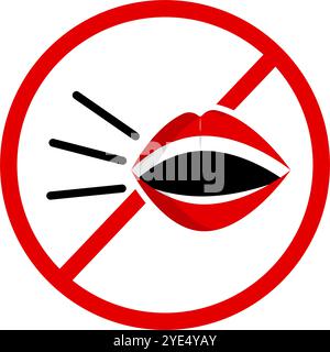 Please do not speak loudly. Annoying behavior. Editable vector. Stock Vector