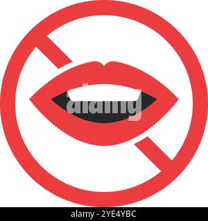 No conversation. No talking. Keep quiet. Editable vector. Stock Vector