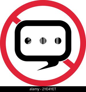 Conversation prohibited icon. Conversation strictly prohibited. Editable vector. Stock Vector