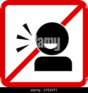 No Conversation Sign. Do not speak loudly. Editable vector. Stock Vector