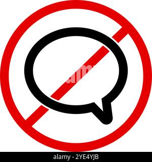 No conversations allowed in this area. Editable vector. Stock Vector