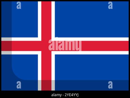 Flat design Iceland flag icon. Editable vector. Stock Vector