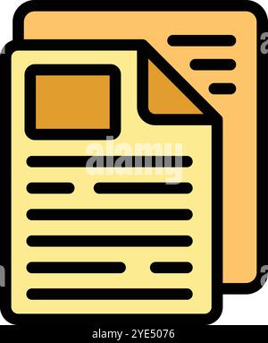 This vector illustration features two documents overlapping, evoking the concept of bureaucracy Stock Vector