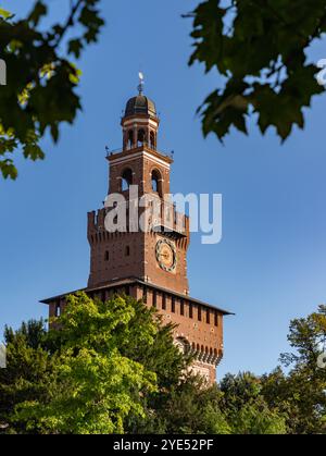 A picture of the Filarete Tower at the Sforzesco Castle, Milano. Stock Photo