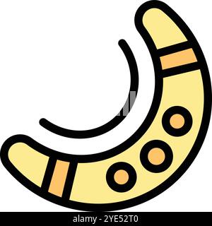 Cartoon vector illustration of an australian traditional hunting boomerang flying in the air Stock Vector