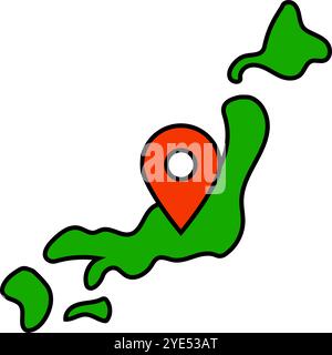 map of Shikoku region of Japan and location on Japanese map Stock ...