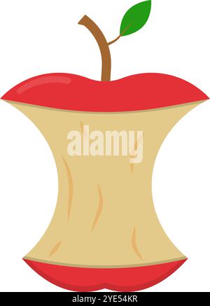 Leftover apple icon. Apple core. Editable vector. Stock Vector