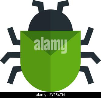 Flat design beetle icon. Insect icon. Editable vector. Stock Vector