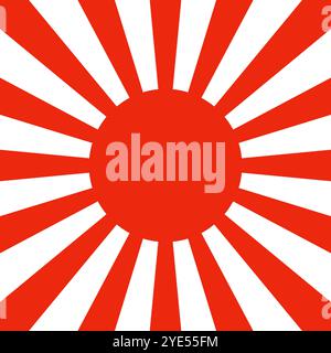 Square Rising Sun Flag Background. Editable vector. Stock Vector