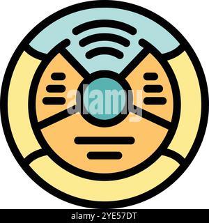 This icon represents a smart home control panel, connecting wirelessly to a network Stock Vector