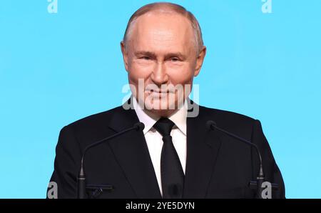 Moscow, Russia. 29th Oct, 2024. Russian President Vladimir Putin, delivers remarks at the plenary session of the 2024 National Healthcare Congress at the Kremlin, October 29, 2024 in Moscow, Russia. Credit: Mikhail Sinitsyn/Kremlin Pool/Alamy Live News Stock Photo