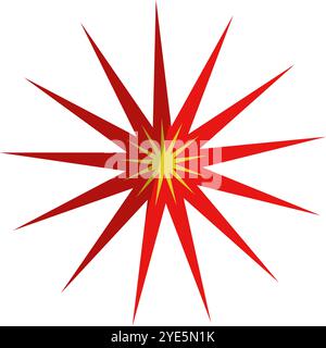 Explosion sign. Attack. Bombing. Editable vector. Stock Vector