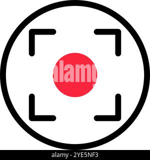Circular recording icon. REC. Video recording. Editable vector. Stock Vector