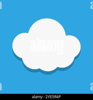 White cloud floating in the blue sky. Editable vector. Stock Vector