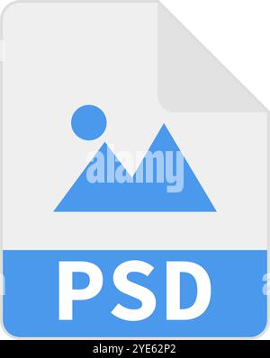Flat design PSD file icon. PSD data icon. Editable vector. Stock Vector