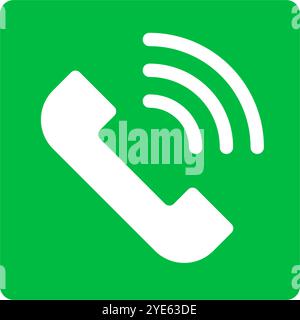 Square phone icon. Call. Editable vector. Stock Vector