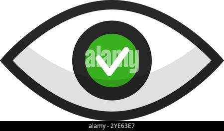 Check mark eye icon. Check with eye. Editable vector. Stock Vector