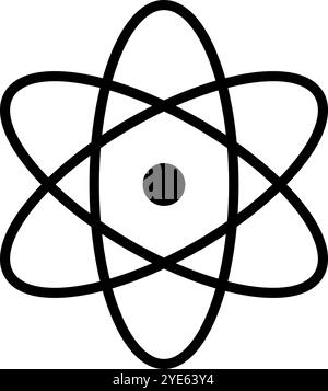 Nucleus and orbital electrons. Atom. Editable vector. Stock Vector