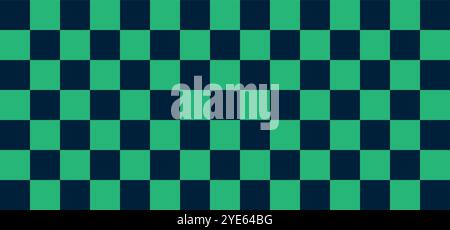 Green and black check pattern background. Editable vector. Stock Vector