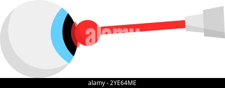 LASIK surgery icon. Eye ball and laser. Editable vector. Stock Vector