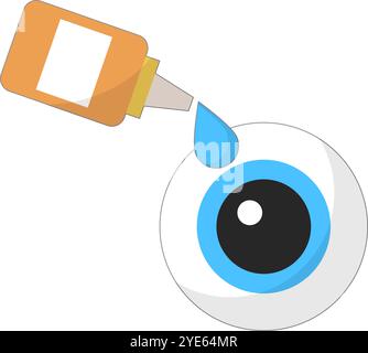 Eye drop icon. Eyeball and eye drop. Editable vector. Stock Vector