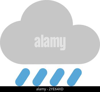 Flat design rain icon. Rainy day. Editable vector. Stock Vector