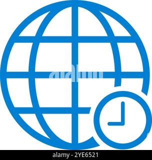Time zone icon. World time. Time zone and globe. Editable vector. Stock Vector