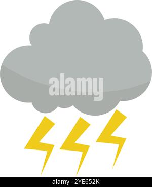 Flat design thundercloud icon. Editable vector. Stock Vector