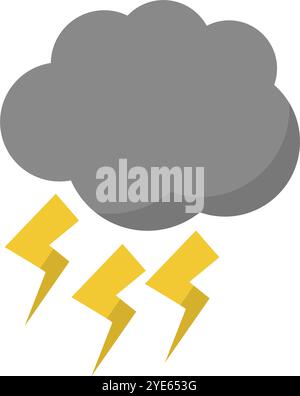 Thunder weather icon. Thundercloud. Editable vector. Stock Vector