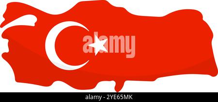 Turkey flag design Turkey map icon. Editable vector. Stock Vector