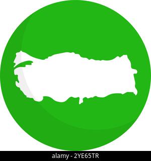 Round Turkish map icon. Editable vector. Stock Vector