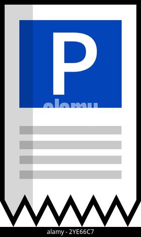 Flat design parking ticket icon. Editable vector. Stock Vector