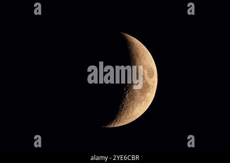 Crescent moon, waxing moon, 09.07.2024, Germany, Lower Saxony, Brunswick Stock Photo