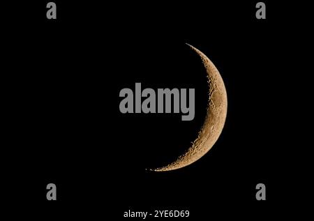 Crescent moon, waxing moon, 09.07.2024, Germany, Lower Saxony, Brunswick Stock Photo