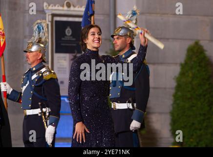 Oviedo, Spain. 27th Oct, 2024. Carolina Marin Princess of Sports award 2024 at the last day of Princess of Asturias awards. The Princess of Asturias Awards have ended in Oviedo after two weeks of events and the presence of the Spanish royal family, on October 27, 2024, in Spain. (Photo by Mercedes Menendez/Pacific Press/Sipa USA) Credit: Sipa USA/Alamy Live News Stock Photo