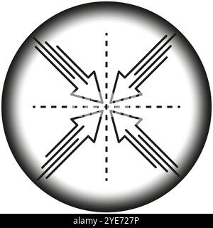 Arrows pointing center. Focus target concept. Centralized direction icon. Vector illustration. Stock Vector