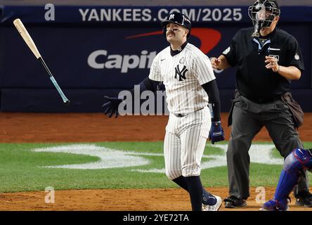 New York Yankees Austin Wells hits a solo home run in the first inning against the Milwaukee