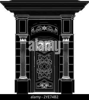 Forged Gate Vector. Illustration Of Arc Entrance Gate Isolated On White ...