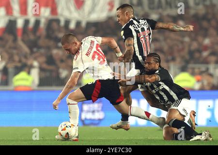 Franco Mastantuono of Argentina's River Plate, front, controls the ball