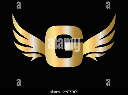 Letter G Wing Logo Design Concept With Wing Symbol Vector Sign Stock Vector