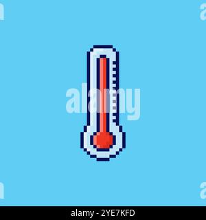 Pixel art Thermometer game asset design Stock Vector