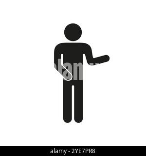 Human Figure Making Pointing Gesture Icon. Woman Presenting with Hand ...