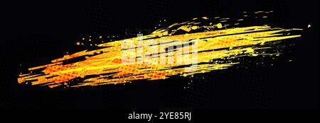 Abstract Sports Background with Orange Brushstrokes and Halftone Effect. Dynamic Grunge Background Design Stock Vector