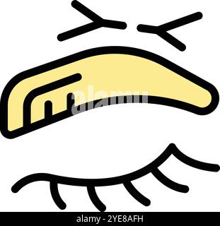 This icon represents the act of combing eyebrows while having a confused facial expression Stock Vector