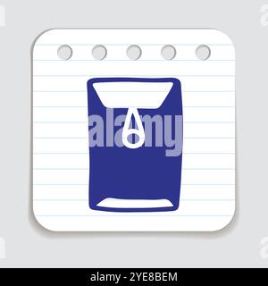 Doodle letter, open end button string envelope icon or logo, hand drawn ...