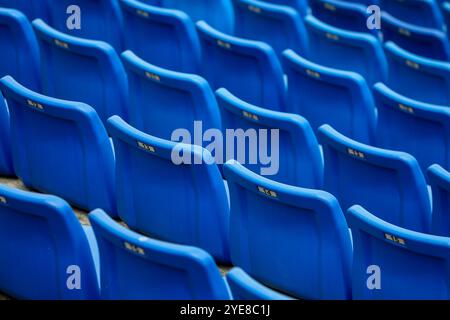 Empty chairs at the stadium Stock Photo